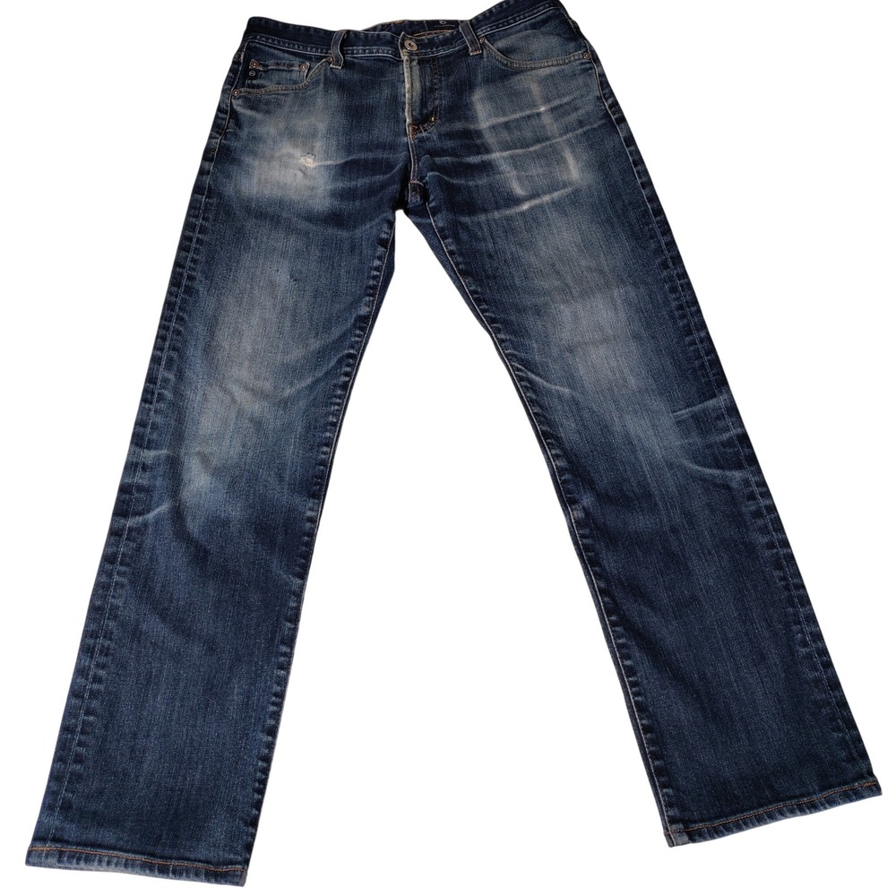 AG Adriano Goldschmied Mens Straight Leg Distressed Jeans 32x34 (31.5x29 Actual)